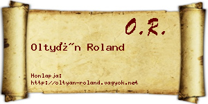 Oltyán Roland névjegykártya